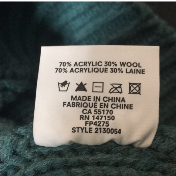 Frank and Oak teal fisherman cable knit sweater - Picture 2 of 2